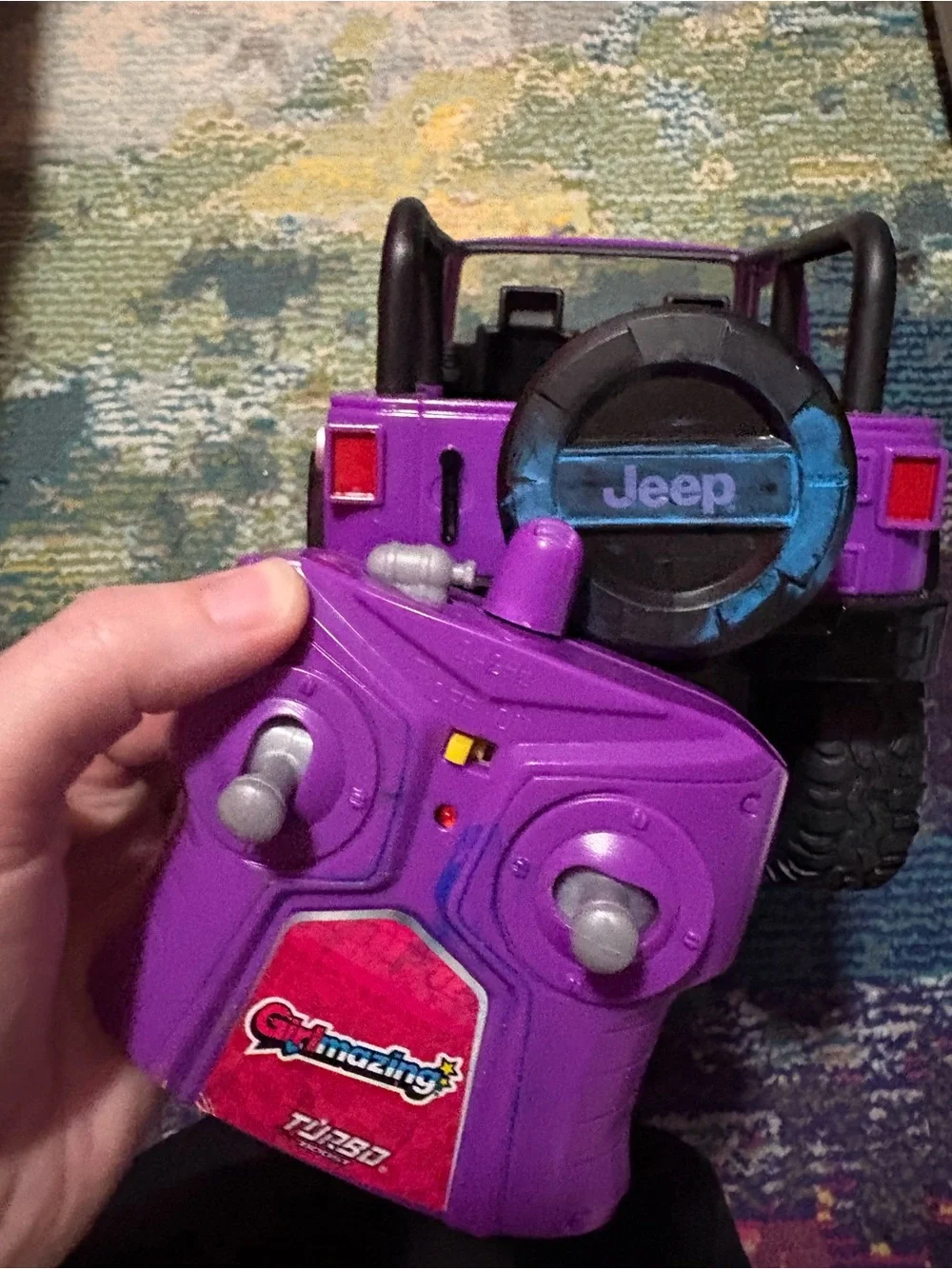 Girlmazing Remote Control Purple Jeep Toy